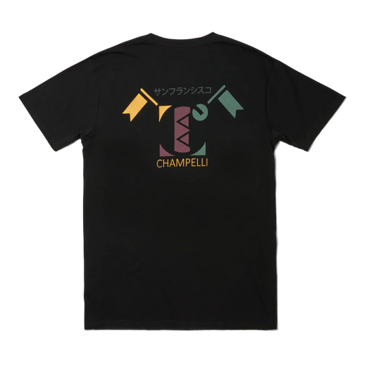 CHAMPELLI NAUTICAL TEE IN BLACK